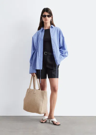 & Other Stories Tailored Linen Shorts In Black