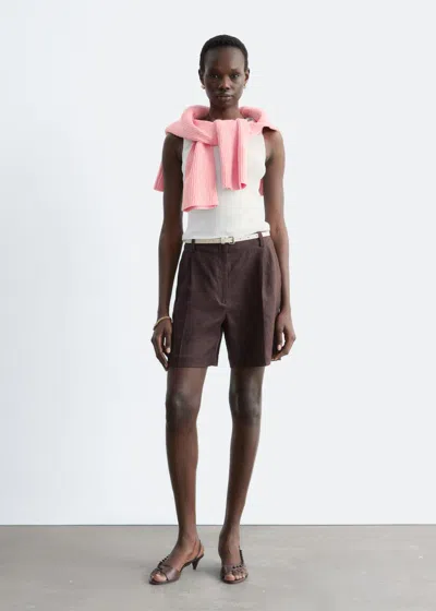 & Other Stories Tailored Linen Shorts In Brown