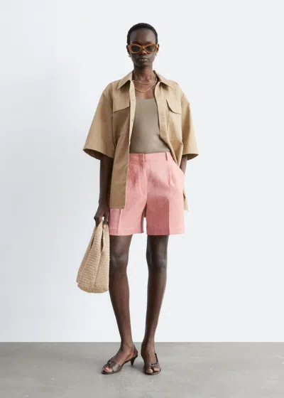 & Other Stories Tailored Linen Shorts In Multi