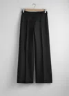 & Other Stories Recycled Polyester Straight Leg Trousers In Black