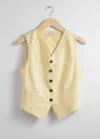 & Other Stories Tailored Linen Vest In Yellow