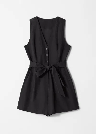 & Other Stories Tailored Playsuit In Black