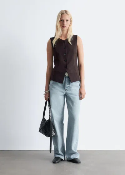 & Other Stories Tailored Vest In Brown