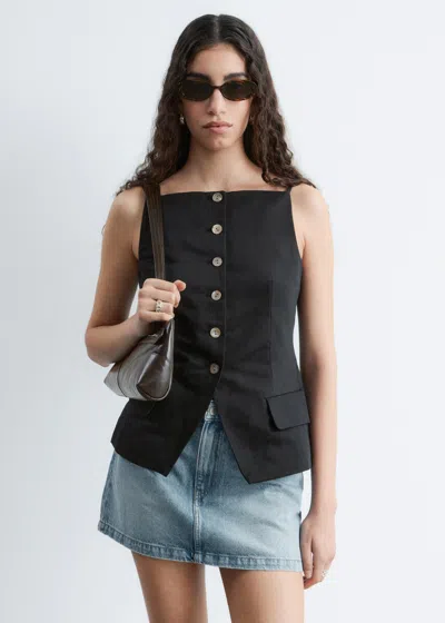 & Other Stories Tailored Vest Top In Black