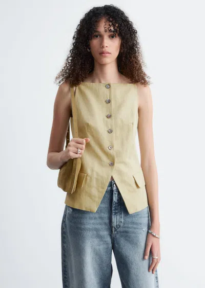 & Other Stories Tailored Vest Top In Yellow