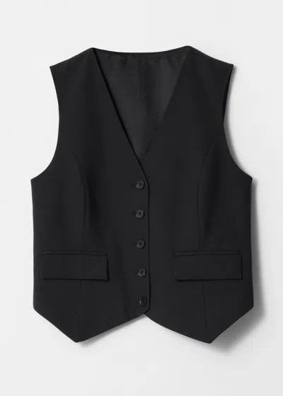 & Other Stories Tailored Wool Waistcoat In Black