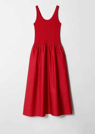 & Other Stories Tank Midi Dress In Red