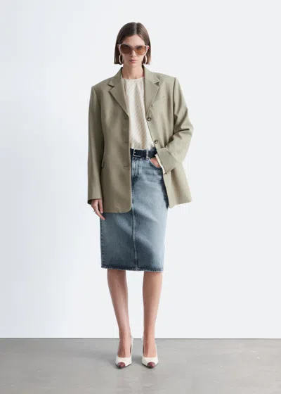 & Other Stories Tapered Blazer In Green