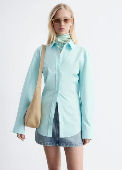 & Other Stories Tapered Cotton Shirt In Blue