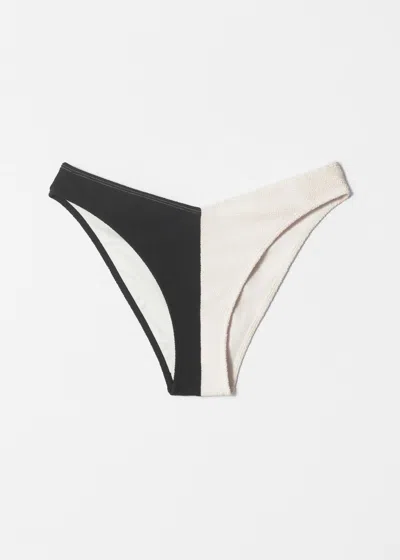 & Other Stories Textured Bikini Bottoms In Black