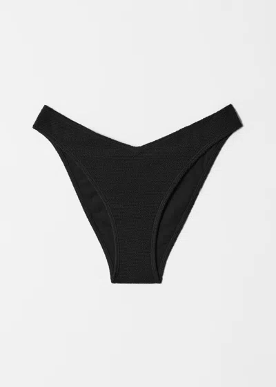 & Other Stories Textured Bikini Bottoms In Black