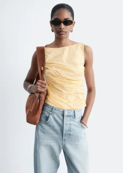 & Other Stories Textured Boatneck Top In Yellow