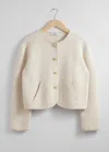 Shop & Other Stories Textured Glitter Cardigan In White