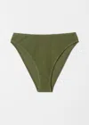 & Other Stories Textured High-waist Bikini Briefs In Green