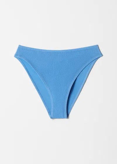 & Other Stories Textured High-waist Bikini Briefs In Blue