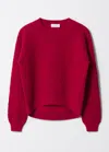 & Other Stories Textured-jacquard Knit Jumper In Red