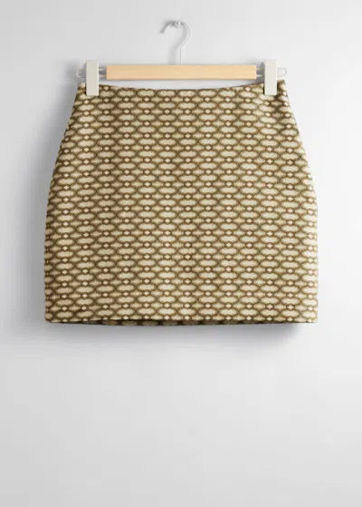 & Other Stories Textured Mini Skirt In Beige