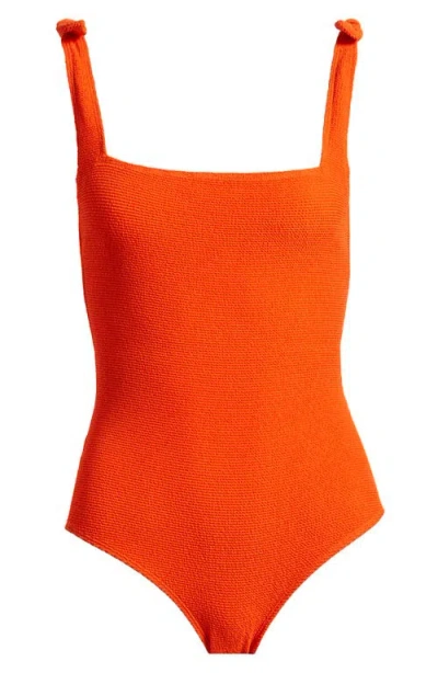 & Other Stories Textured One-piece Swimsuit In Red