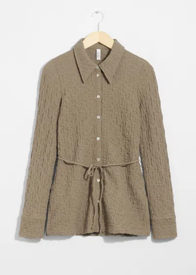 & Other Stories Textured Shirt In Rust