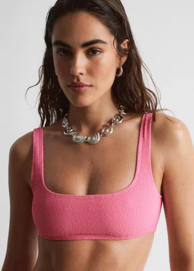 & Other Stories Textured Square-neck Bikini Top In Multi