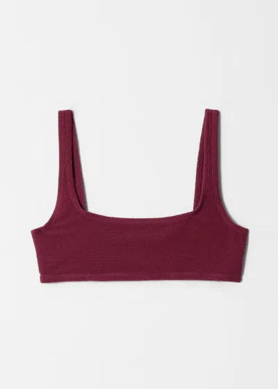 & Other Stories Textured Square-neck Bikini Top In Multi