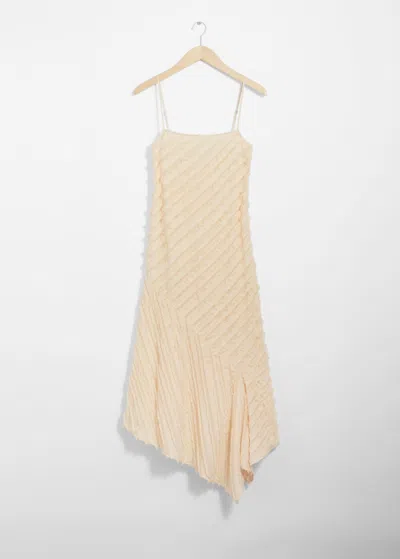 & Other Stories Textured Strappy Midi Dress In Beige