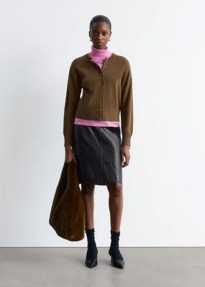 & Other Stories Thin-knit Cardigan In Brown