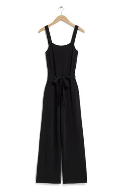 & Other Stories Tie Waist Jumpsuit In Black