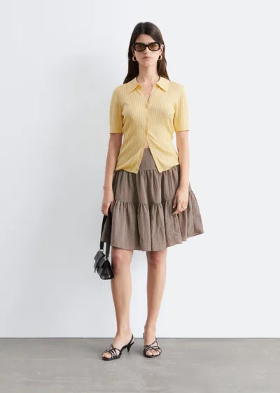 & Other Stories Tiered Knee-length Skirt In Multi