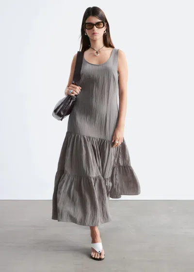 & Other Stories Tiered Maxi Dress In Gray