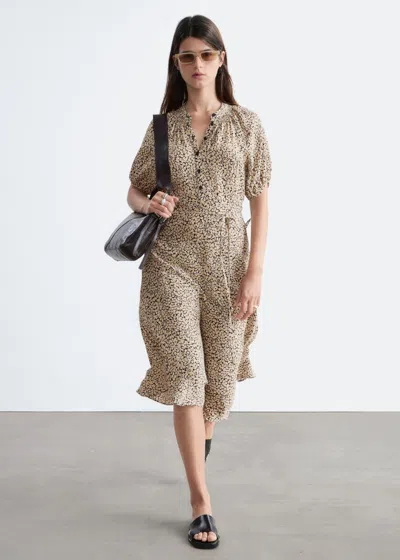 & Other Stories Tie-waist Midi Dress In Multi