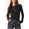 & Other Stories Tobie Rib Top In Black Dark