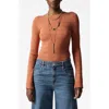 & Other Stories Tobie Rib Top In Orange Medium Dusty