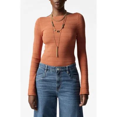 & Other Stories Tobie Rib Top In Orange Medium Dusty