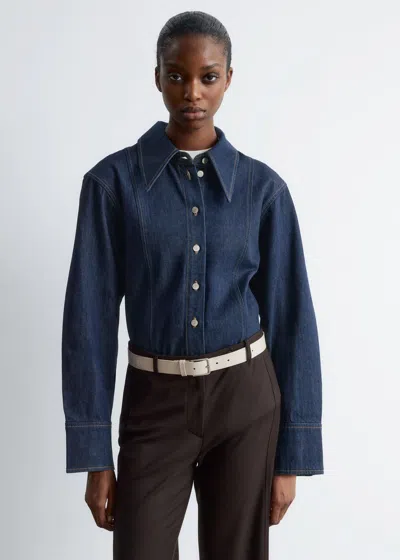 & Other Stories Topstitched Denim Shirt In Blue