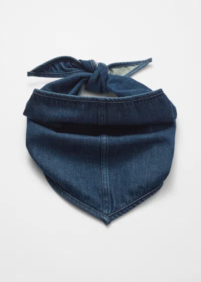 & Other Stories Triangle Denim Scarf In Blue