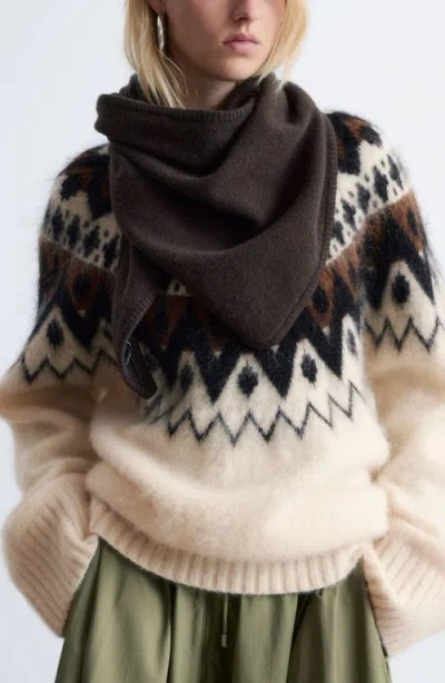 & Other Stories Triangle Wool Scarf In Brown