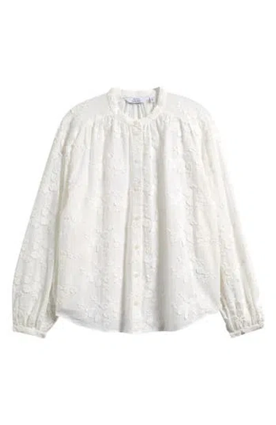 & Other Stories Tulip Embroidered Blouse In White