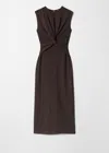 & Other Stories Twist-detail Maxi Dress In Brown