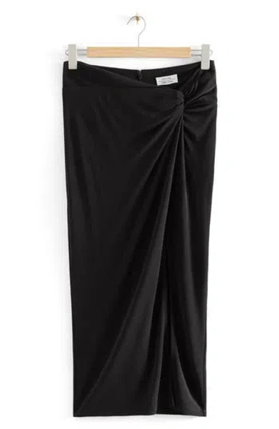 & Other Stories Twisted Skirt In Black