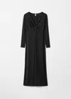 & Other Stories Twisted V-neck Maxi Dress In Black
