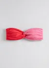 & Other Stories Two-tone Bandeau Bikini Top In Pink