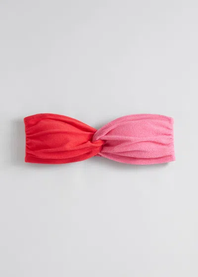 & Other Stories Two-tone Bandeau Bikini Top In Pink