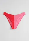 & Other Stories Two-tone Bikini Briefs In Pink