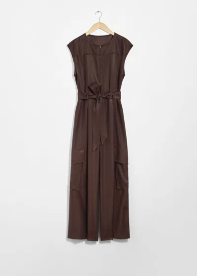 & Other Stories Utility Jumpsuit In Brown