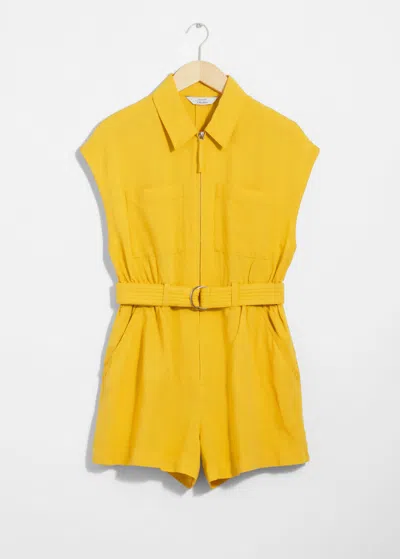 & Other Stories Utility Jumpsuit In Yellow