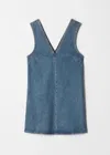 & Other Stories V-neck Denim Mini Dress In Blue
