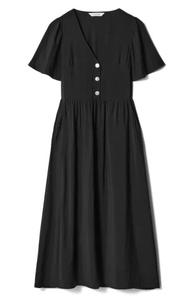 & Other Stories V-neck Midi Dress In Black