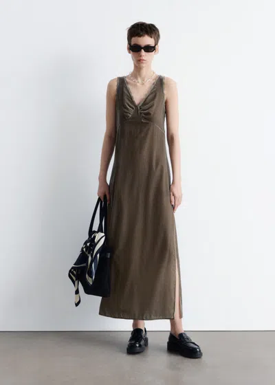 & Other Stories Velvet Maxi Dress In Brown
