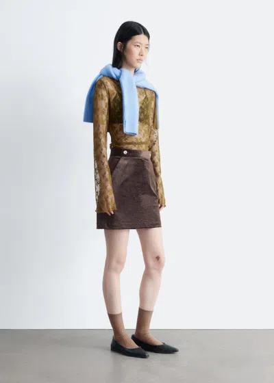 & Other Stories Velvet Mini Skirt In Brown